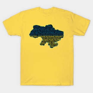 Ukrainian words inside Ukrainian map T-Shirt